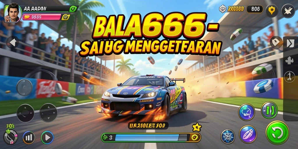 Tampilan gameplay AA666 yang mendebarkan dalam balapan seru.