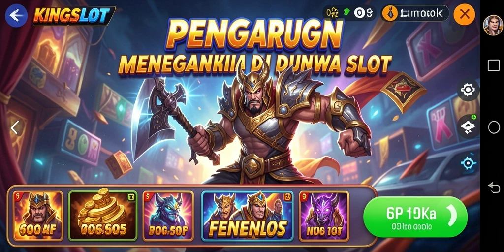 Tangkapan layar utama KINGSLOT menunjukkan aksi pertarungan yang intens.